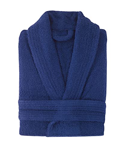 Top Towels - Albornoz Unisex - Albornoz de Ducha para Hombre o Mujer - 100% Algodón-  500g/m2 - Albornoz de Rizo, Marino, L (1450293)