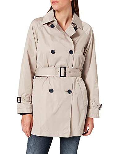 Geox W AIRELL Trench-Polyester CA Gabardina, Beige (Marble Beige), 48 para Mujer