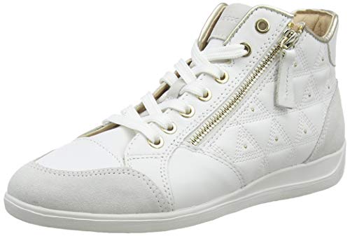 Geox D Myria B, Zapatillas altas Mujer, White Off White C1352, 38 EU
