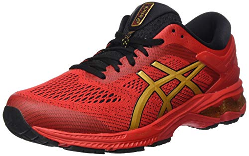 ASICS Gel-Kayano 26, Running Shoe Hombre, Clásico Rojo/Oro Puro, 39 EU