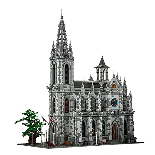WWEI Arquitectura modular de casas, iglesia europea, vista de carreteras, edificios, castillo de Nueva gótica de Offenburgo, iglesia 22007, bloques de construcción compatibles con Lego