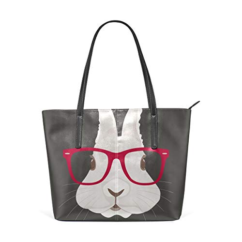 Montoj - Bolso bandolera con diseño de conejo con gafas