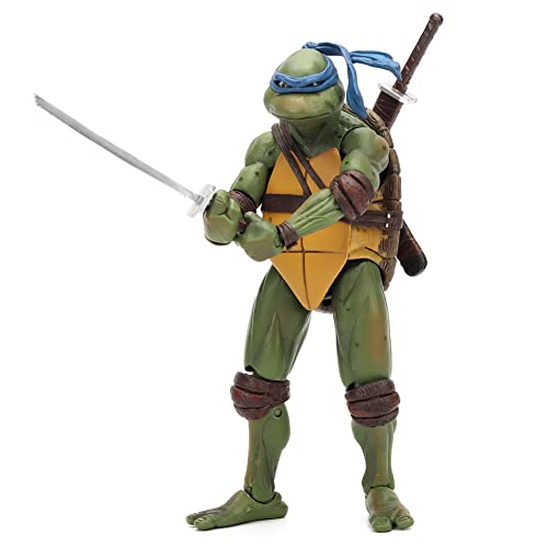 Tortugas Ninja Figuras Decoraciones, Modelo de Personaje de Tortugas para Colección de Fans Regalos de Cumpleaños Niños Amigos (Azul)