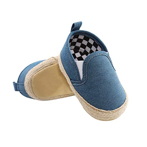 DEBAIJIA Bebé Primeros Pasos Zapatos 12-18M Niños Suave Suela Antideslizante Ligero Slip-on Zapatillas 20 EU Azul (12-18)