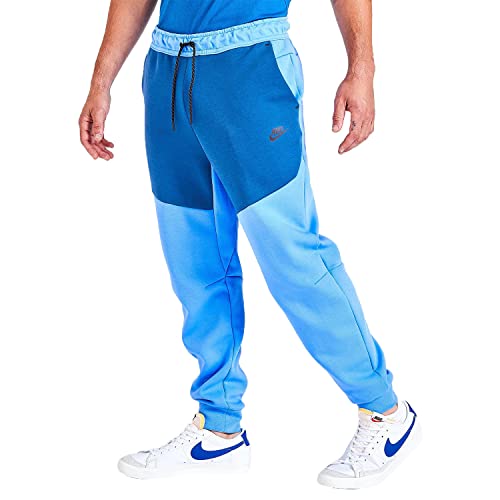 Nike Sportswear Tech - Pantalones deportivos de forro polar para hombre, University Blue/Dark Marina Blue-black, X-Small