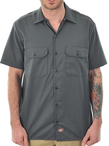 Dickies S/S Work Shirt Camiseta de Trabajo, Gris Oscuro (Charcoal), S para Hombre