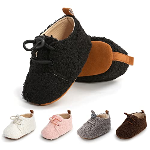 YloveM Zapatos de bebé Invierno Botas, Botines de Suela para Bebés Recién Nacidos Pequeños Primeros Pasos Unisex Bebés Niños Cálidas Zapatos (A- Negro, 0_months)