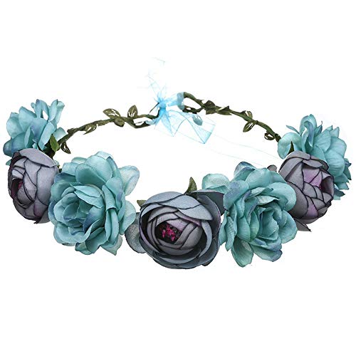 YAZILIND Rose flor tocado hecho a mano accesorios para el cabello diadema Vestido de novia accesorios azul