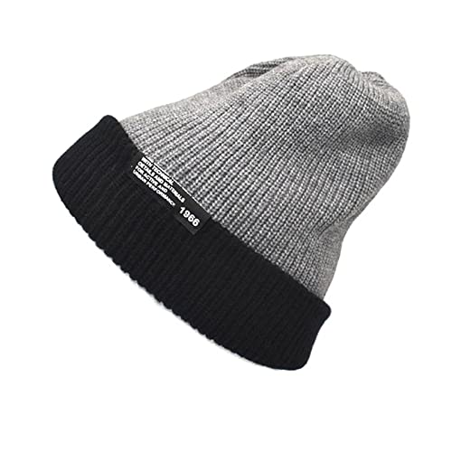 Clicitina Señoras hombres punto invierno moda deportes color sombreros pelo pelo cálido sombrero de esquí recorte sombrero cálido gorro cálido gorro Qg498, Bk2, M