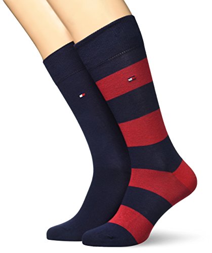 Tommy Hilfiger TH Men Rugby Sock 2p Calcetines, Rojo (Original 085), 43-46 (Pack de 2) para Hombre