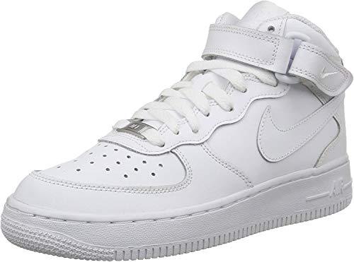 Nike - Zapatillas de baloncesto AIR FORCE 1 MID (GS) , Infantil , Blanco (WHITE), Blanco (WHITE), 38