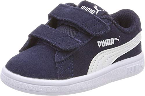 PUMA Puma Smash V2 Sd V Ps, Zapatillas Unisex niños, Multicolor Peacoat Puma White, 29 EU