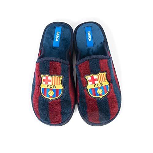 MARPEN SLIPPERS, Zapatillas de Casa Ligeras de Invierno Oficiales del FC Barcelona de Fútbol para Hombre o Mujer, Abiertas Blaugranas, Talla 39