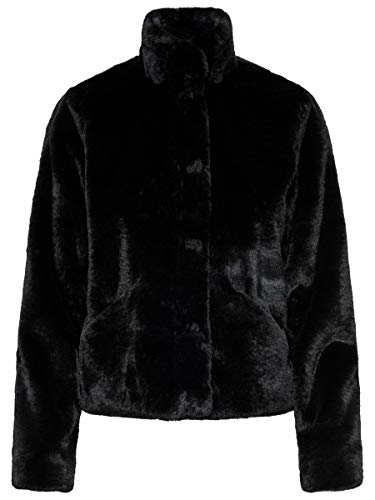 Only Onlvida Faux Fur Jacket Otw Noos Chaqueta, Negro (Black Black), Small para Mujer