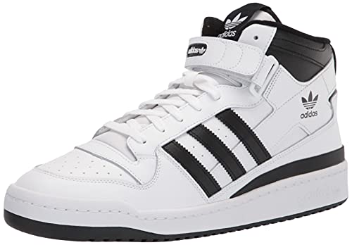 adidas Originals Men's Forum Mid Sneaker, White/Black/White, 10