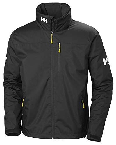Helly Hansen Crew Hooded Midlayer - Chaqueta Impermeable, Cortavientos y Transpirable, con Forro Polar y Capucha Integrados, Hombre, Negro (990 Black), XL