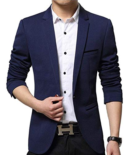 Nemopter – Chaqueta casual elegante para hombre slim fit, con un botón azul M