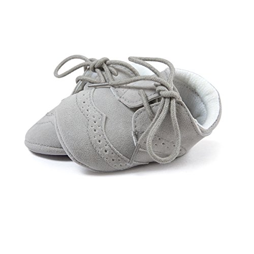 Zapatos sneakers para bebés, de cuero sintético gris Talla:3-6 meses