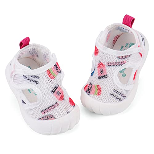 LACOFIA Zapatos Primeros Pasos Bebé Niña Zapatillas de Deporte Infantil Calzado Bebé Transpirables con Suela Goma Antideslizante Rosa 19(CN 17)