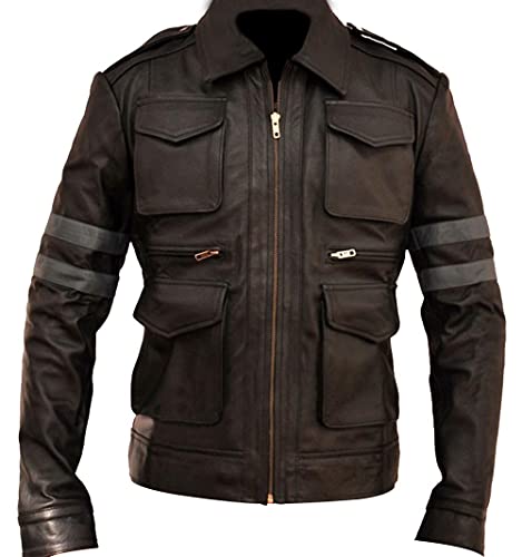 Style Up Ltd. RE6 Gamer Resident Evil Classic Fashion Wear Leon Kennedy - Chaqueta de piel auténtica, marrón, M