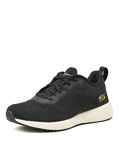 Skechers BOBS SQUAD TOTAL GLAM, Zapatillas para Mujer, Black And Multi Engineered Knit, 39 EU