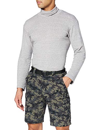 Columbia Silver Ridge, Pantalones cortos cargo de camuflaje, Hombre, Negro (Black Camo), Talla W32/L10