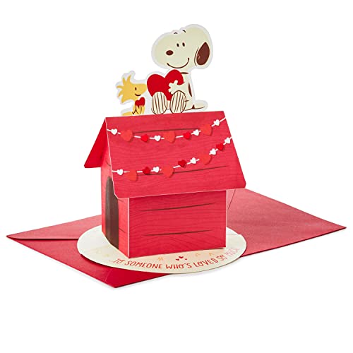 Hallmark Tarjeta desplegable para el día de San Valentín, diseño de Snoopy y Woodstock de Paper Wonder Peanuts