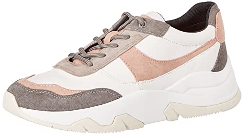 Geox D Kristene A, Sneakers para Mujer, Multicolor (Off White/Dk Rose), 39 EU