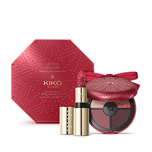 KIKO Milano - Joyful Holiday Magic Icons Makeup Kit, Kit De Maquillaje, Paleta Para Ojos Y Labial