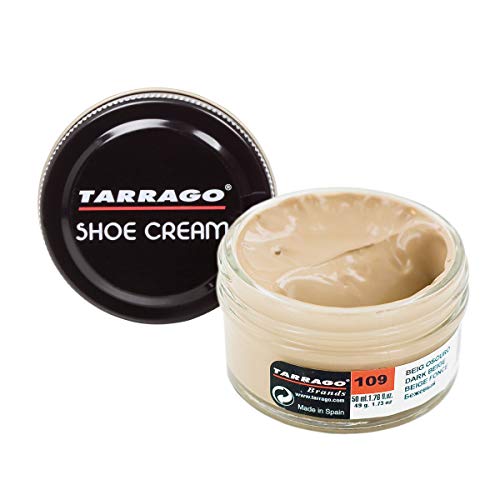 Tarrago |Shoe Cream 50 ml | Crema para Zapatos, Bolsos y Accesorios de Cuero y Cuero Sintético (Beige Oscuro 109)