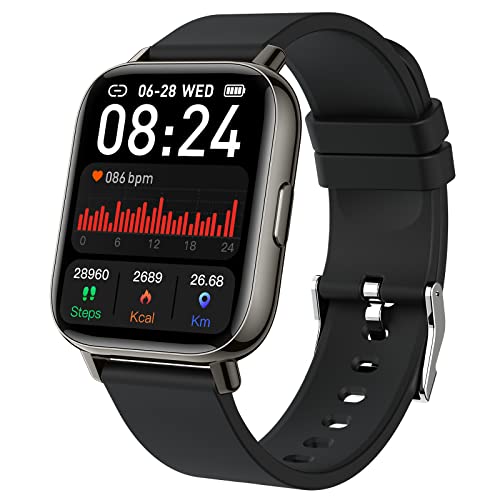 Smartwatch, 1.69' Reloj Inteligente Hombre Mujer, Pulsómetro, Monitor de Sueño, Pulsera Actividad Inteligente Impermeable IP68 con Podómetro, SpO2, 24 Modos Deporte, Reloj Deportivo para iOS Android