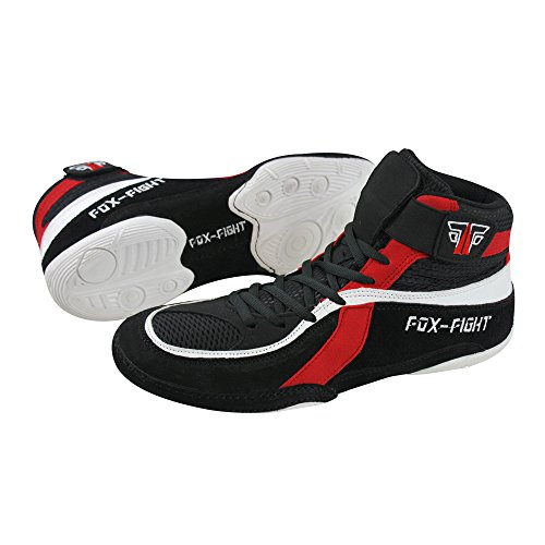 FOX-FIGHT - Zapatillas de lucha libre de Piel para hombre, color Negro, talla 41