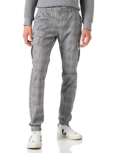Urban Classics Aop Glencheck Cargo Jog Pants, Pantalones Hombre, Gris (Grey), 56 (Talla del fabricante: X-Large)