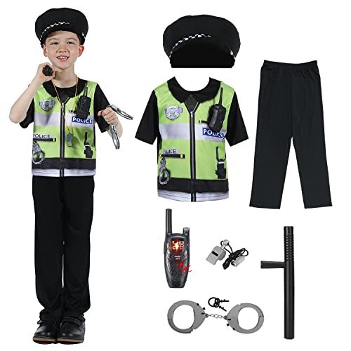 Sincere Party Ropa de policía infantil ropa de policía infantil ropa de policía infantil ropa de policía de lujo cosutme 4-6 años para niños y niñas...