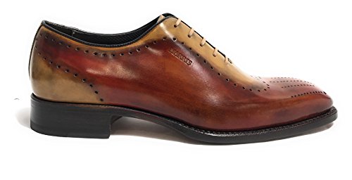 Harris Zapatos de hombre Francesina hechos a mano de piel col. Shade Cuoio/Red Braques U17HA86, Negro , 39 EU
