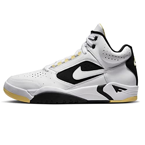 Nike Air Flight Lite Mid, Zapatillas de baloncesto para hombre, zapatos de moda para hombre, DV0824-100, Blanco Negro Limón, 42.5 EU