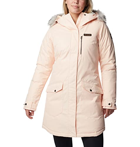 Columbia Women's Suttle Mountain Long Insulated Jacket, Peach Blossom, Small