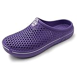 AMOJI Unisex Zuecos Zapatos de jardín Zapatillas de Hombre Zapatos de Goma de plástico Mujeres Señoras Caballeros Hombre Mujer Ligero Adulto AM1761 Púrpura 39 EU