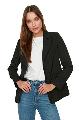 Trendyol Jacket Black Button Chaqueta Tipo Blazer, Color Negro, 40 para Mujer