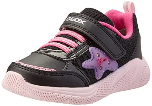 Geox B Sprintye Girl D, Sneakers para Niña, Multicolor (Black/Pink), 27 EU