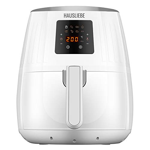 Hausliebe LF1 Airfryer - Freidora de aire caliente (1500 W, pantalla digital, sin aceite, fácil de usar y limpiar, para 2 o 3 personas, 3,5 litros), color blanco