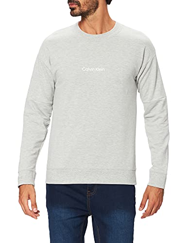 Calvin Klein Sudadera Hombre L/S Sweatshirt con Cuello Redondo, Gris (Grey Heather), Xl