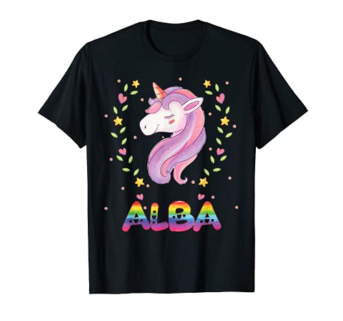 Alba - Camiseta de regalo para niñas llamada Alba Camiseta
