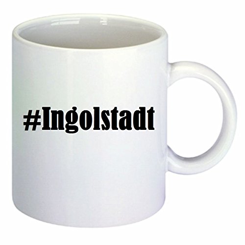 taza para café #Ingolstadt Hashtag Raute Cerámica Altura 9.5 cm diámetro de 8 cm de Blanco
