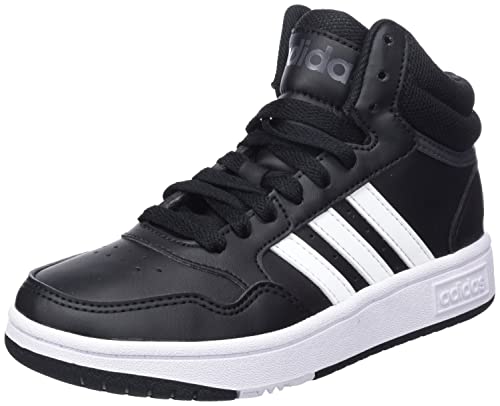 adidas Hoops Mid 3.0, Basketball Shoe, Core Black/Cloud White/Grey, 30 EU
