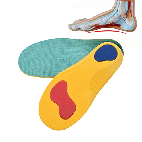 Las plantillas ortopédicas para niños previenen el pie plano, el pie Valgus, la pronación del pie, etc. Almohadillas de zapato 3D a prueba de choques transpirables Insertos Niños Niñas(S)