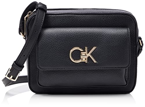Calvin Klein Rebloquear, Bolsa de cámara de rebloqueo con Solapa PBl para Mujer, CK Black, One Size