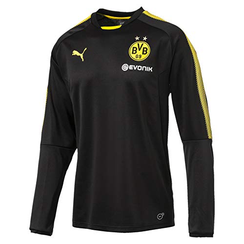Puma Borussia Dortmund Sudadera de Entrenamiento Negro BVB 09 Camiseta de Entrenamiento Fútbol Jersey, Talla.XS
