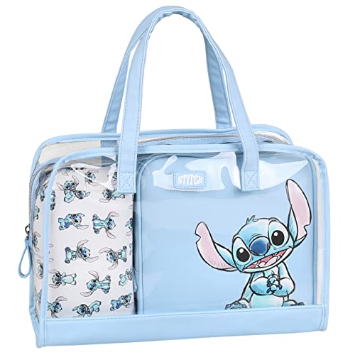 Stitch Disney Set de Bolsa de cosméticos con Cremallera 3 Piezas