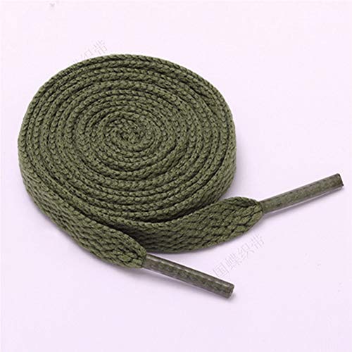 Egurs 2 pares de cordones planos de 100 cm, diámetro de 8 mm, color verde militar